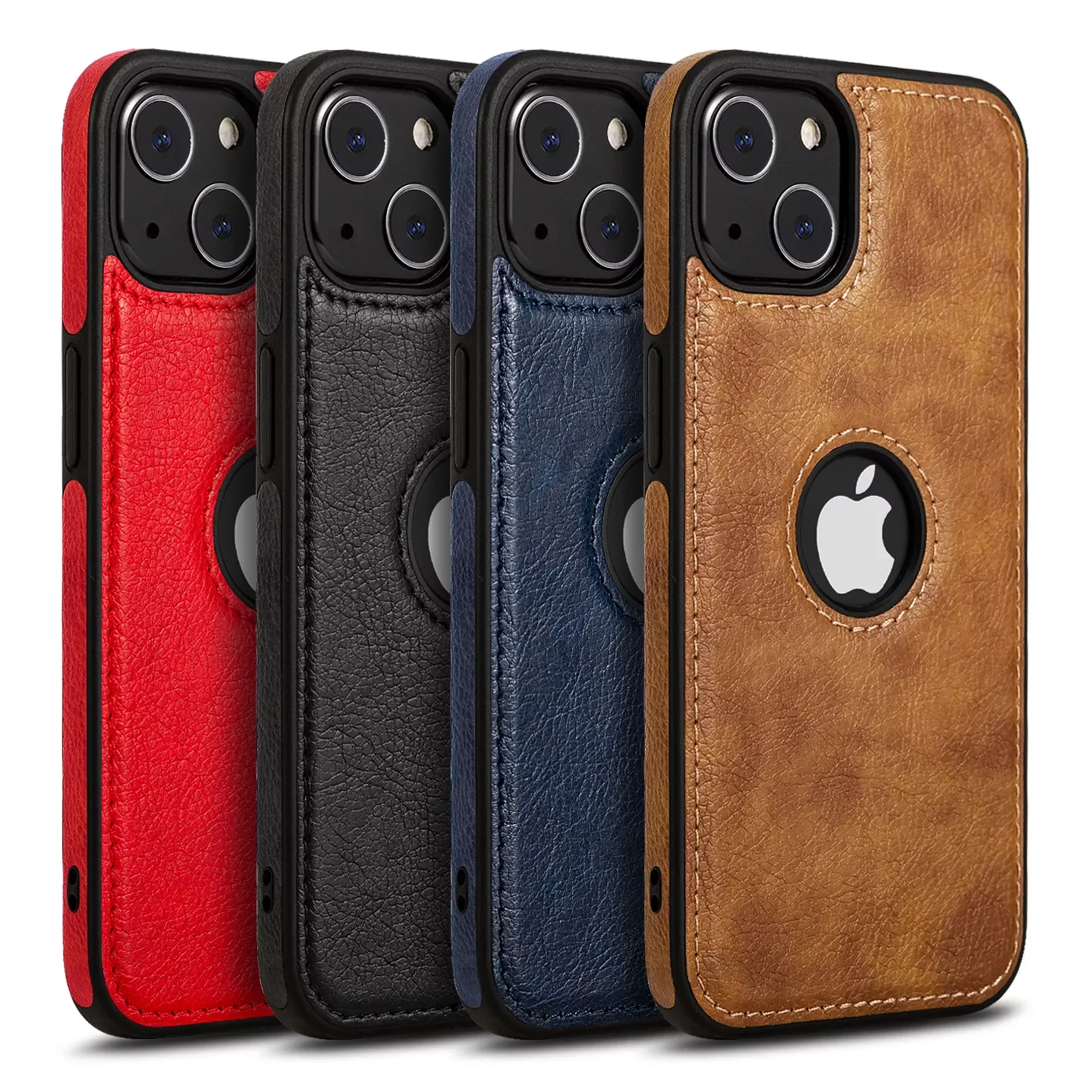 

Luxury Business PU Leather Case For iPhone 13 12 11 Pro Max Mini XR XS X 7 8 Plus Soft Cowhide Shockproof Protective Cover