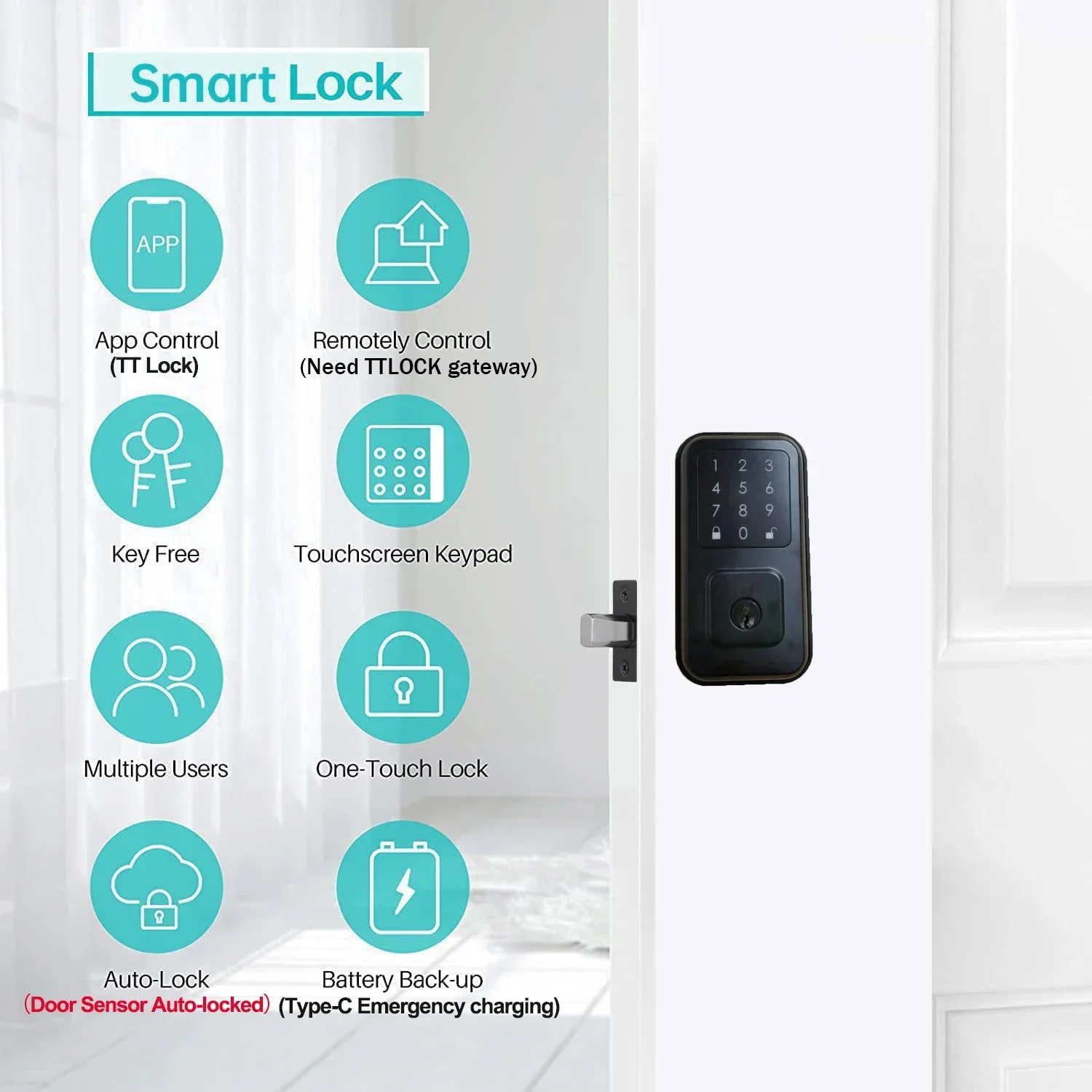 Умный дверной замок TTLock с Bluetooth цифровой электронный дистанционное управление