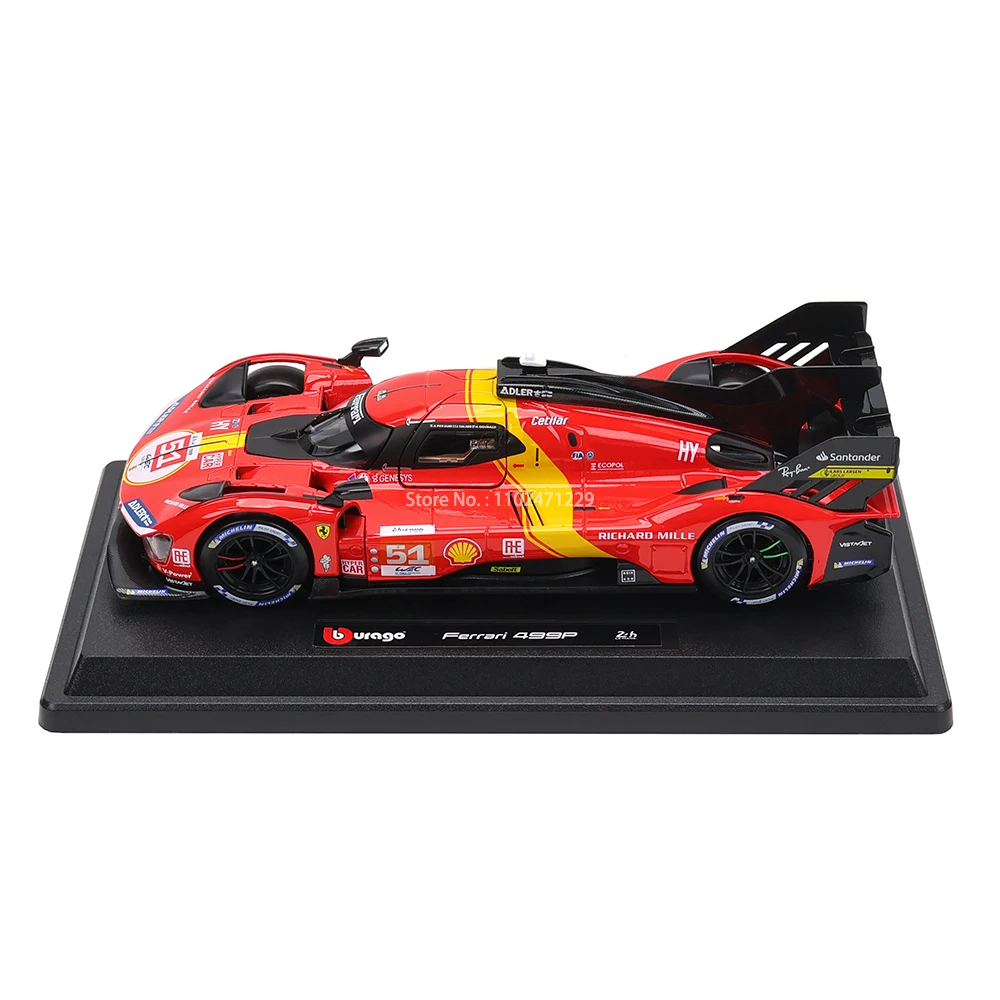 Bburago Ferrari 499P LMH Литая Под Давлением Модель Автомобиля Масштаб 1:24 488 250GTO FXXK 458