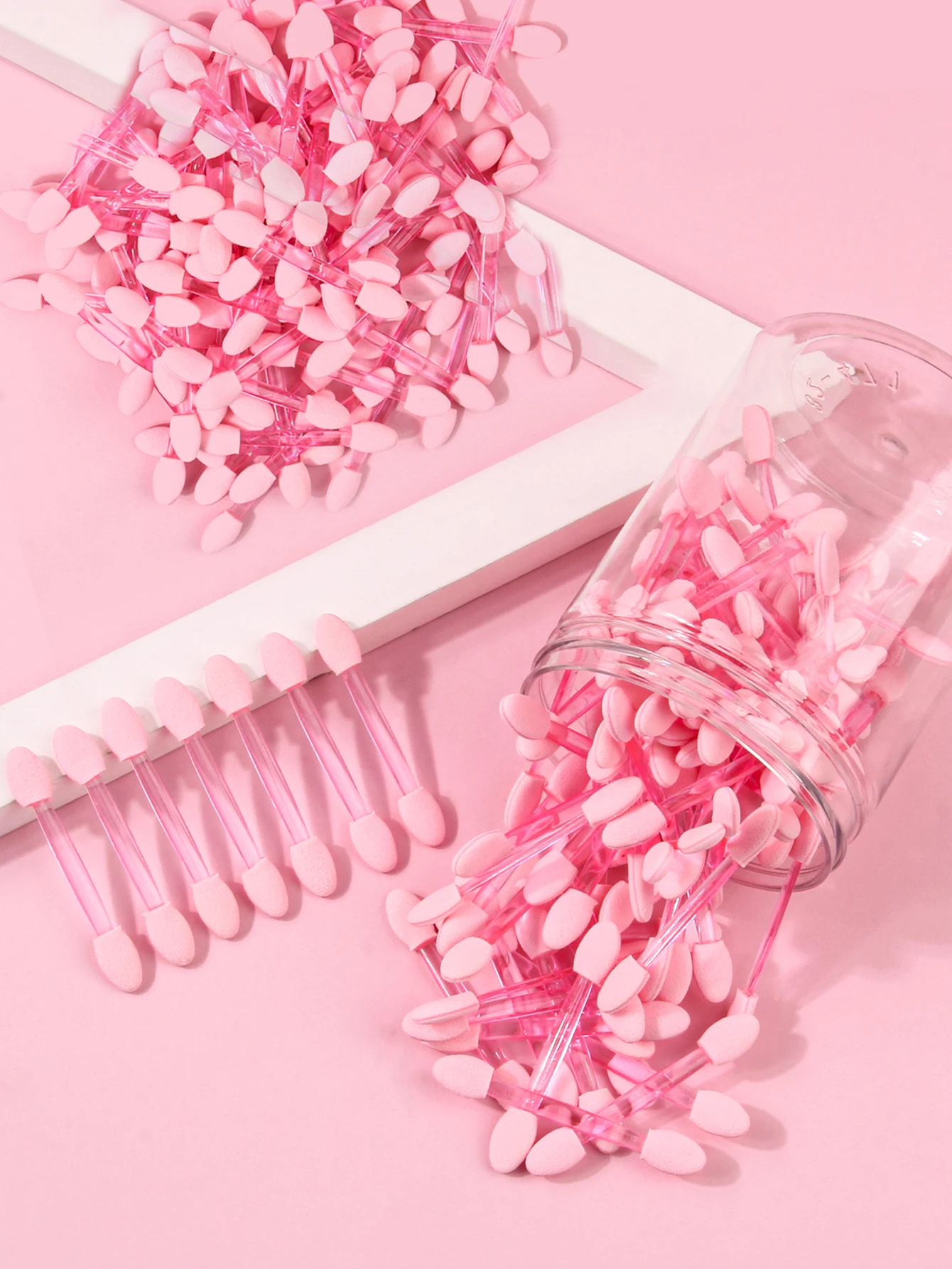 Набор кистей для теней одноразовых 50 шт. палочки одноразовые двухсторонние