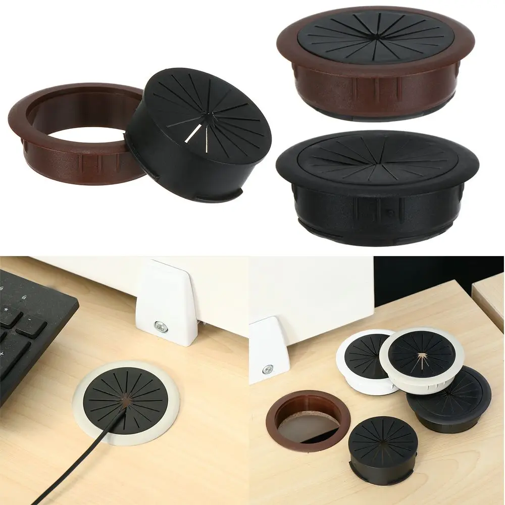 

Desk Table Wire Hole Cover Computer Grommet Table Cable Outlet Dust Plug Wire Tidy Storage Organizer
