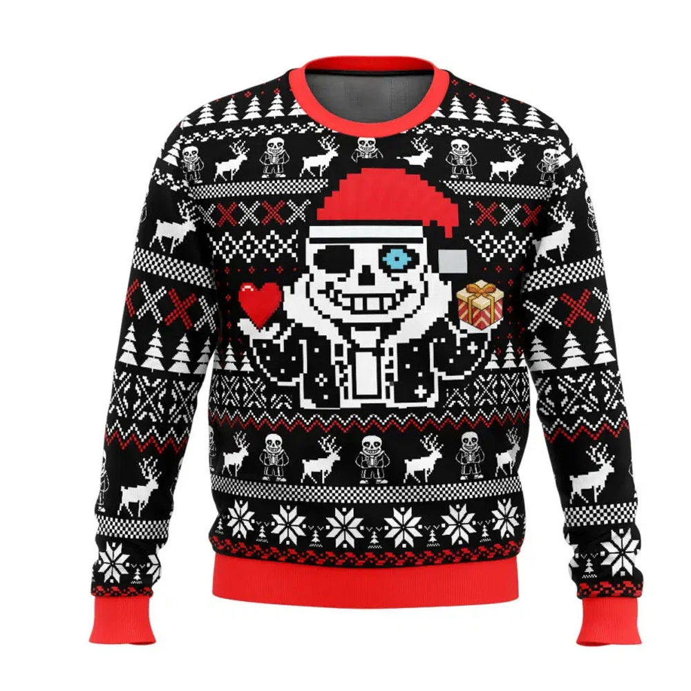 Undertale Sans Ugly Рождественский свитер с героями мультфильмов аниме для женщин и