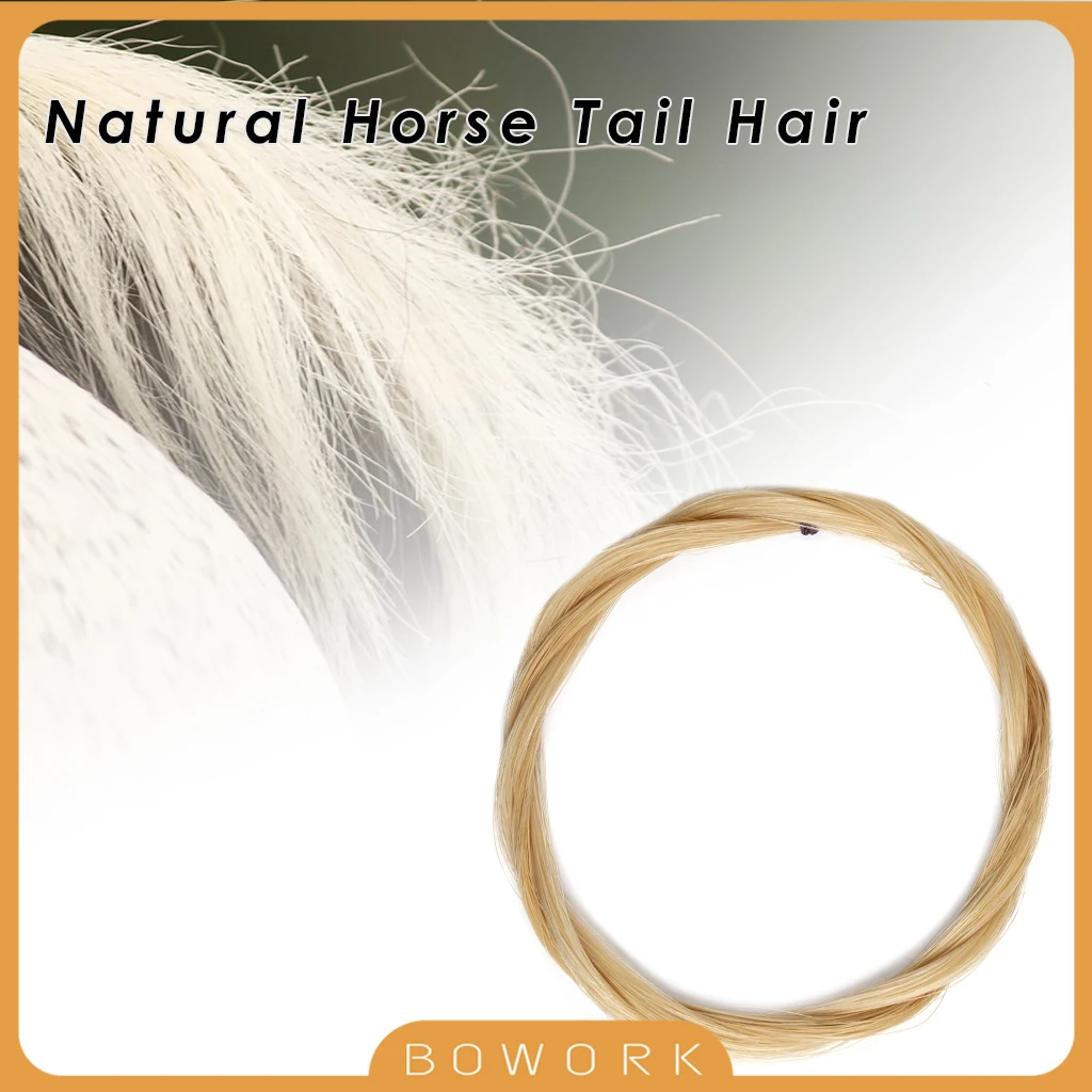 

1 Hank Genuine Traditional Horse Hair Tail Hair Unbleached Natural Horsehair 80cm For Violin Viola Brazilwood Carbon Fiber Bow