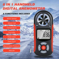 umyuu 8 in 1 digital anemometer handheld wind speed meterfor measuring wind speed temperature and wind chill with backlight lcd