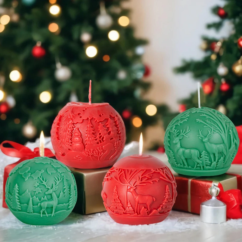1 шт. 3D DIY Рождественская елка Шар Свеча Силиконовая форма Лось Звезда Форма