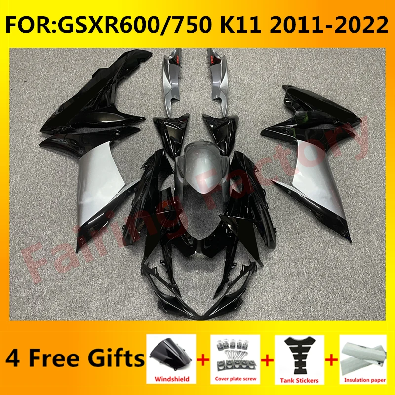 

Fairing kit for GSXR600 750 GSXR 600 GSX-R750 K11 2011 2012 2013 2014 2015 2016 2017 2018 2019 2020 2021 Fairings set grey black