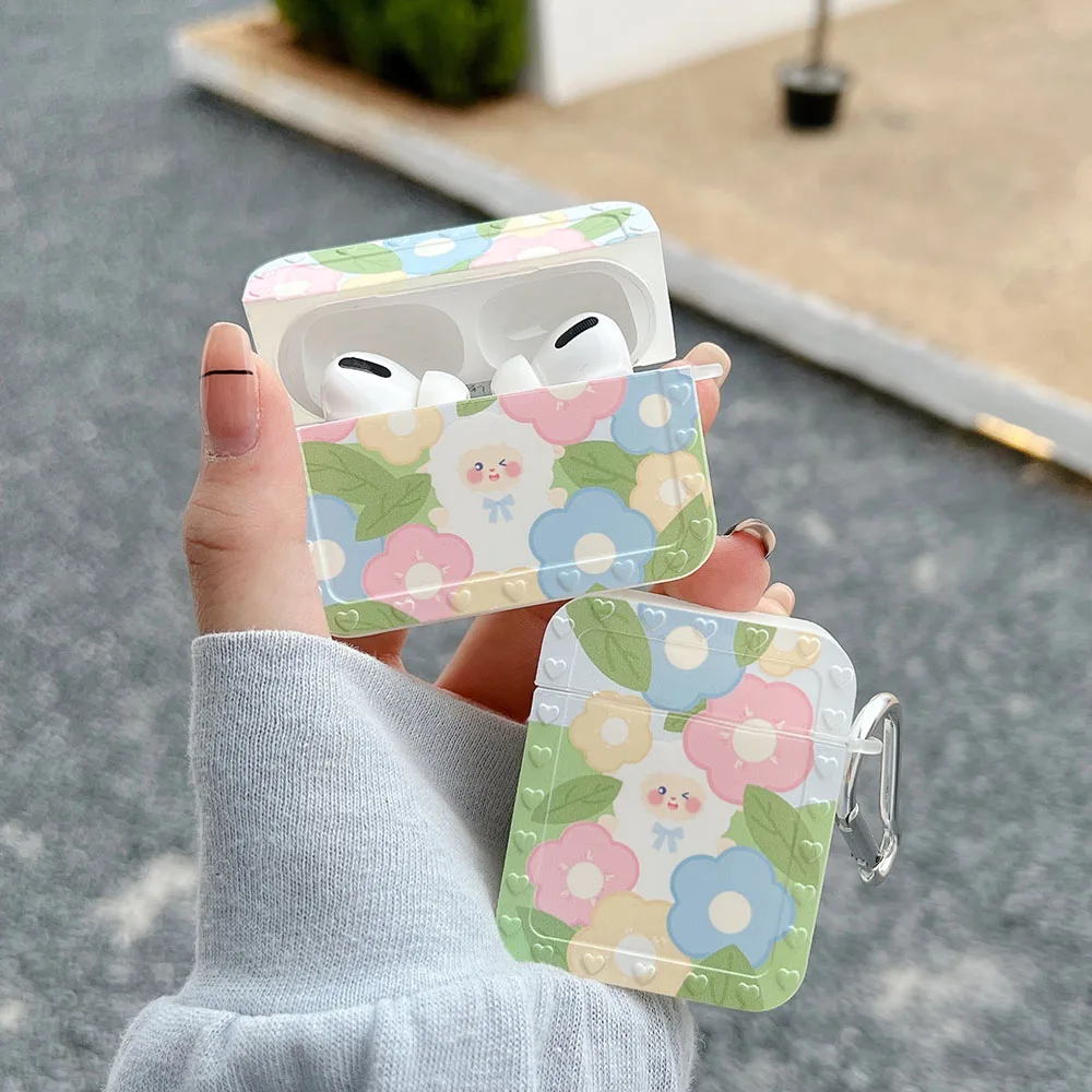 

Разноцветный чехол с цветами для AirPods 2 Pro, милый мультяшный чехол с овечкой для Air Pods 1 3, аксессуары для AirPod, чехлы