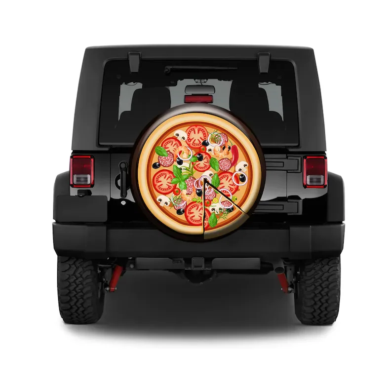 

Spare Tire Cover, Gift For Pizza Lovers, Custom Personalized Tire Cover Without/with Camera Hole, Pizza Car Trim, Line Pizza