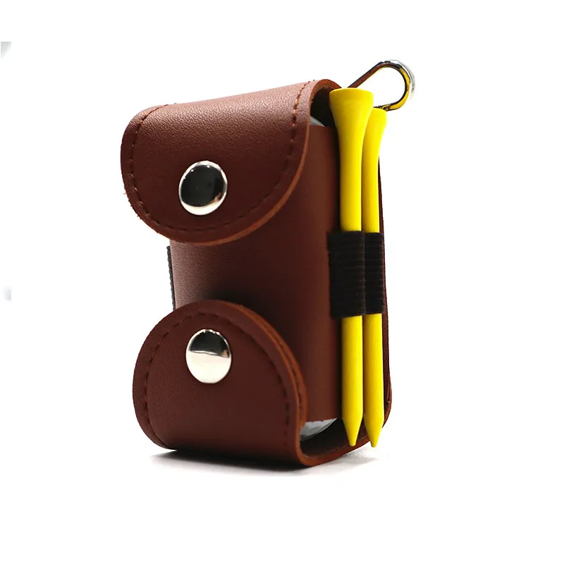 Cowhide Leather Golf Balls and Tees Holder Divot Tool Carrier Pouch Bag Storage Case