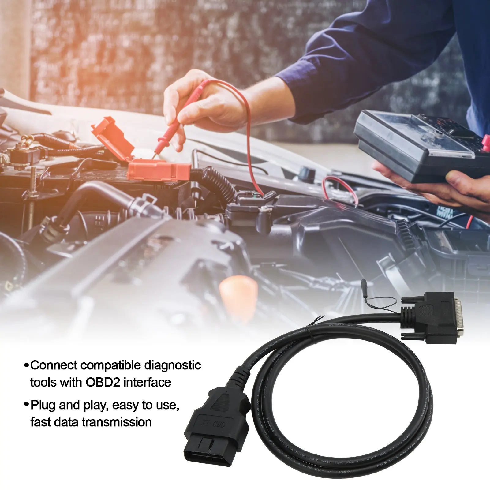 Фото Диагностический кабель OBD2, адаптер, считыватель кодов, автомобильный сканер, жгут проводов для Kess V2 №4