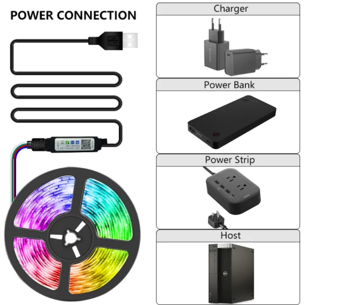 Светодиодная водонепроницаемая лента RGB 5050 SMD с поддержкой Bluetooth 20 м 5 10 | Освещение