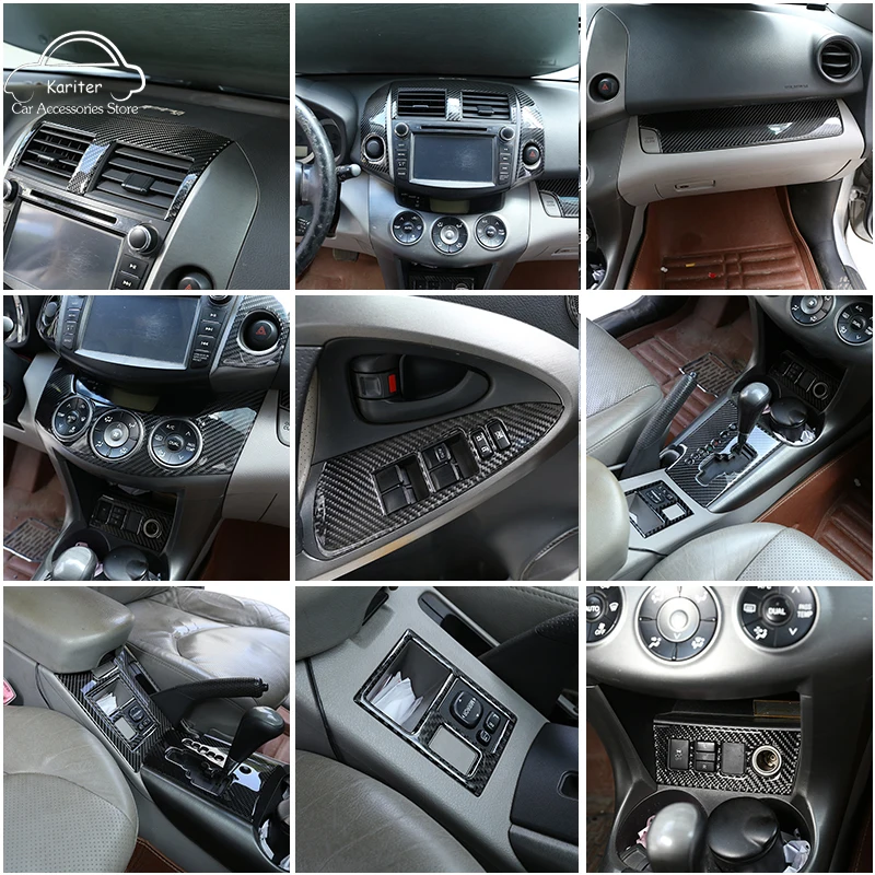

For Toyota RAV4 2006-2019 Car Styling Soft Carbon Fiber Central Control Panel Interior Sticker Car Modification Accessories