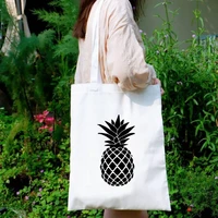 pineapples canvas bag women vacation tote bag canvas 2022 holiday eco friendly products hawaii shopping bags casual