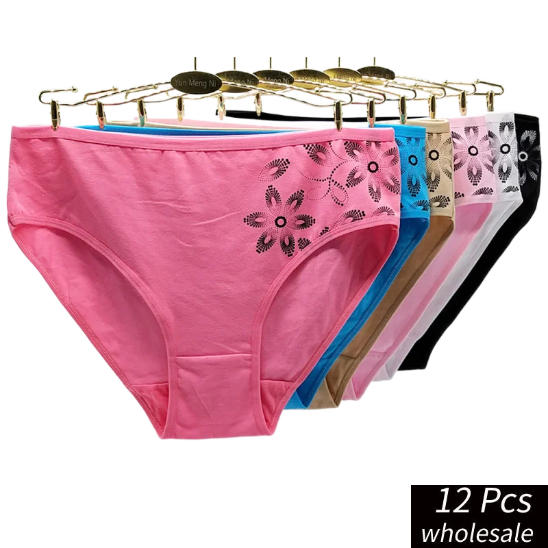 Alyowangyina 12 Pcs/lot Wholesale 2XL/3XL/4XL Women's Underwear Plus Size Big Yards Cotton Large Briefs Lady Panties #89313
