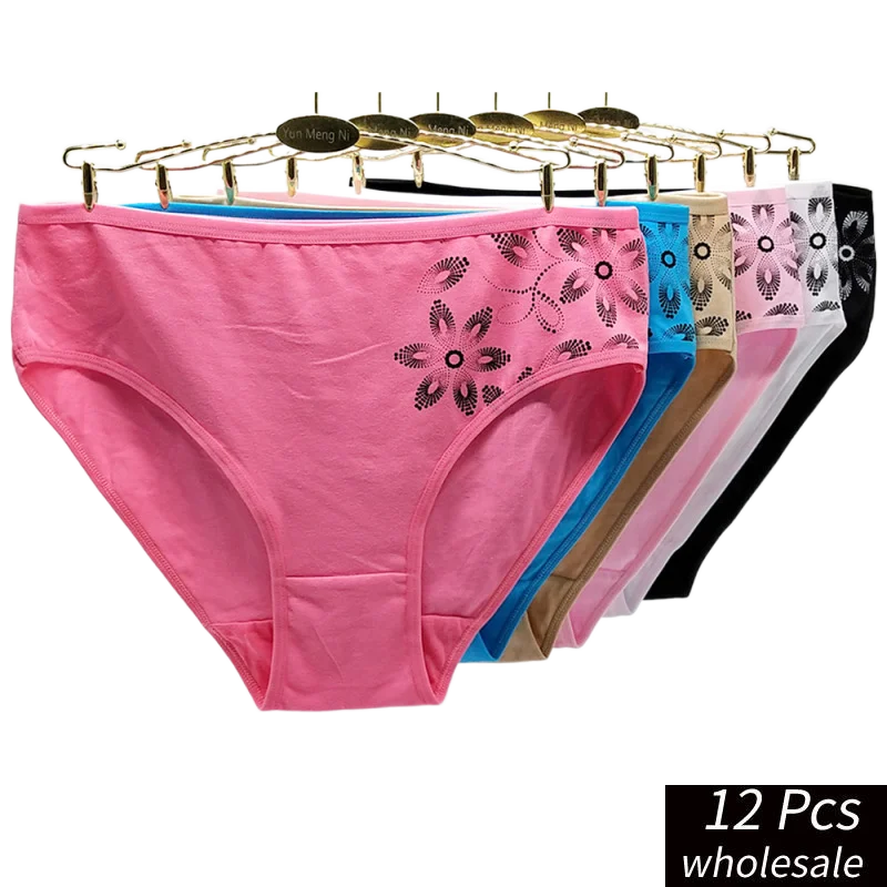 

Alyowangyina 12 Pcs/lot Wholesale 2XL/3XL/4XL Women's Underwear Plus Size Big Yards Cotton Large Briefs Lady Panties #89313
