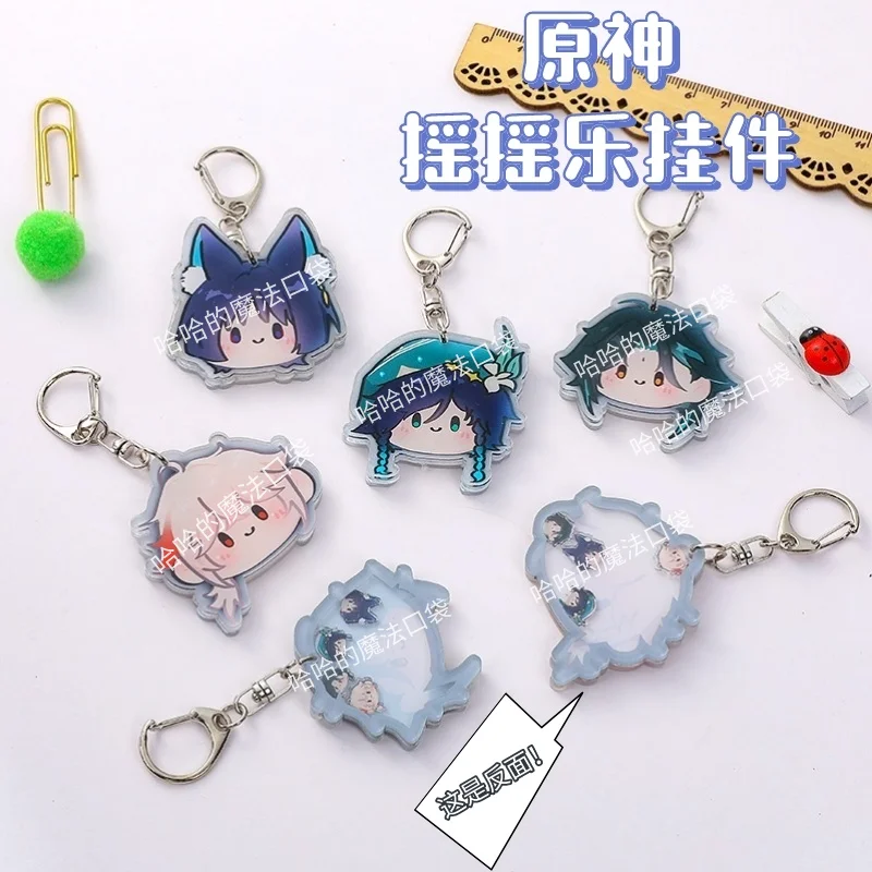 

Wendy Keychain Man Xiao Key Chain Women Acrylic Key Holder Couples Keyring Genshin Impact Key Ring Pendant Zinc Alloy Porte Clef