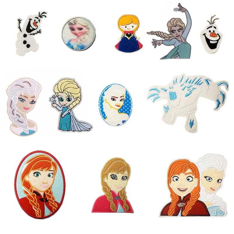 

Frozen Elsa Anna Iron on Patches Embroidery Patches for Clothing Thermoadhesive Patch on Clothes Badge DIY Pants Garment Patch