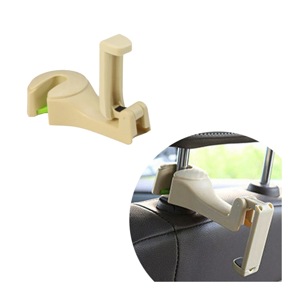 

Universal Car Headrest Hook 5kg Max Car Back Seat Hanger with Phone Holder for Bag Handbag Purse Grocery Cloth Easy Install