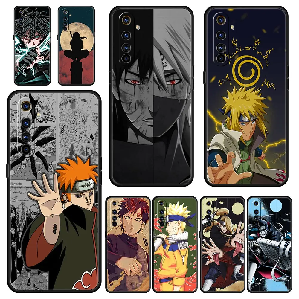 

Naruto Anime Akatsuki Phone Case For Realme 9 8 7 6 GT2 Pro Plus 5G 8i 9i C3 C21 C11 C25 Soft Silicone Black Cover Shell Fundas
