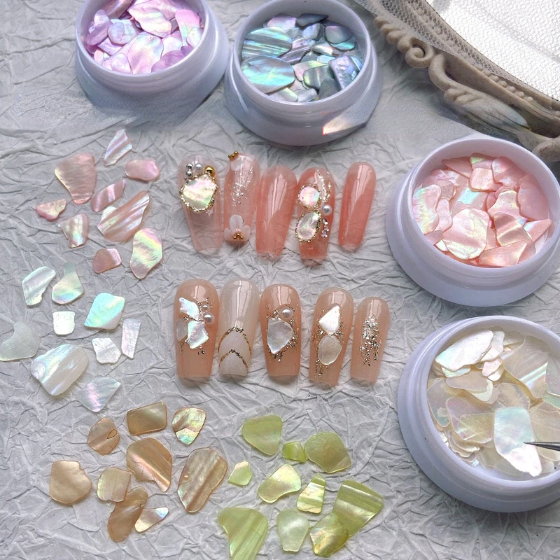 

Nail jewelry Shell Candy Irregular Breakable Aurora Symphony Abalone Slices Nail Shells Decoration For Nail Tip Beauty