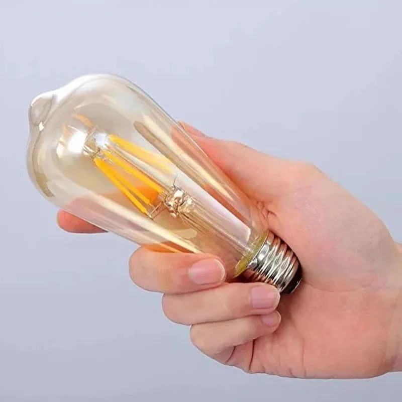 

ST64 LED Filament Edison Bulb Lamp E27 220V Retro Decorative Warm White Retro String Light 2W 4W 6W 8W 12W 16W Blubs Ball light