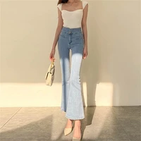 vintage high waisted jeans micro flare pants 2022 spring summer womens slim trumpet pants casual flared trousers for women