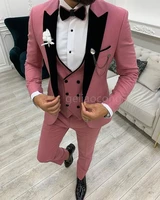 3 piece redwhite men suits for wedding peaked lapel custom made casual groom tuxedos man fashion clothes jacket pants vest