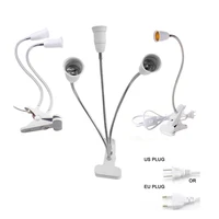 e27 socket 3 head dual flexible light clip ith onoff switch lamp holder for desk desk light led plant grow light euus plug