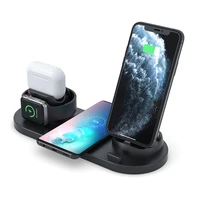 6 in 1 multi device wireless charger for iphone 12 13 samsung s10 for apple watch airpods mountifuntion fast charging station
