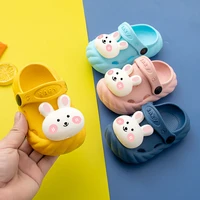 summer childrens slippers mules clogs kids garden toddler boys girls shoes cute soft soled non slip animal baby head hole shoes