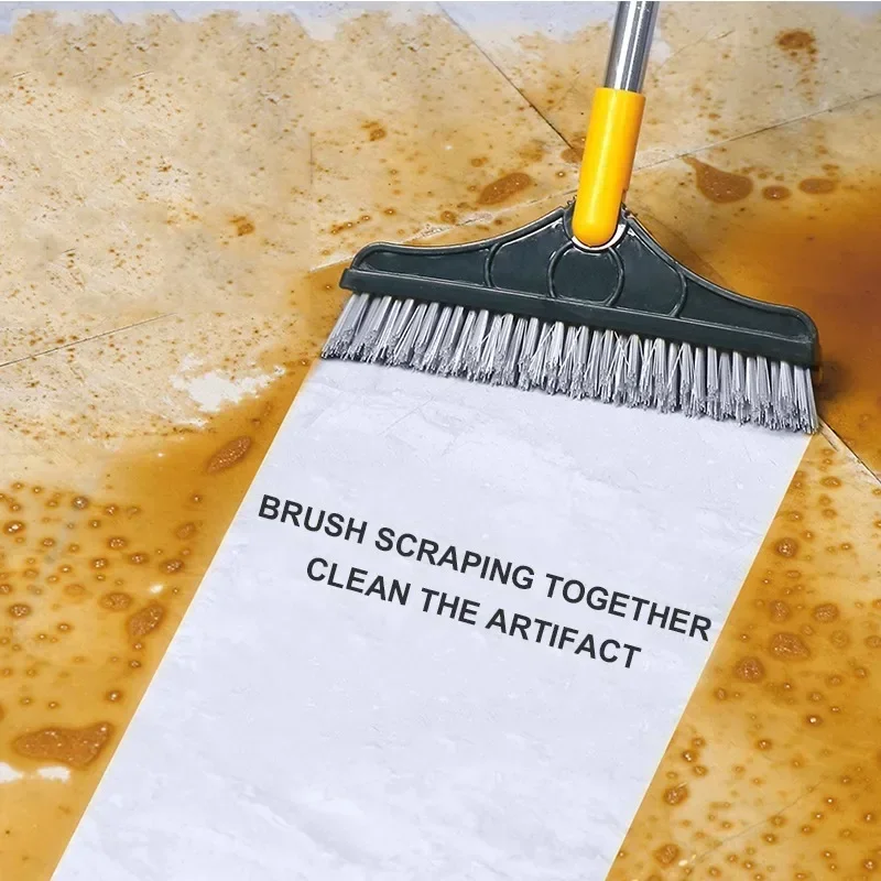 

2 in 1 Cleaning Brush Adjustable V-Shape Floor Scrub Magic Broom with Long Handle and Squeegee Household Tile Window Clean Tools