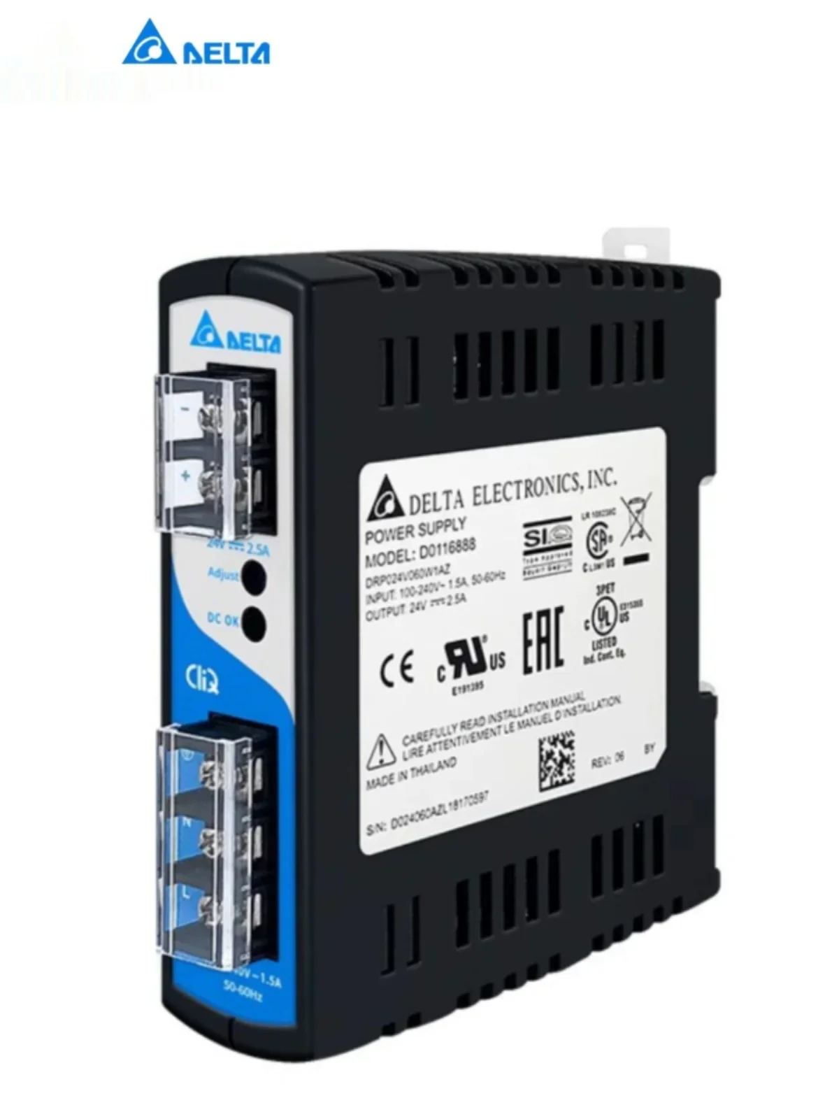 Промышленный рельсовый блок питания Delta DRP024V480W1BN 24 в 480 Вт Zhongda Dentsu оригинальный и