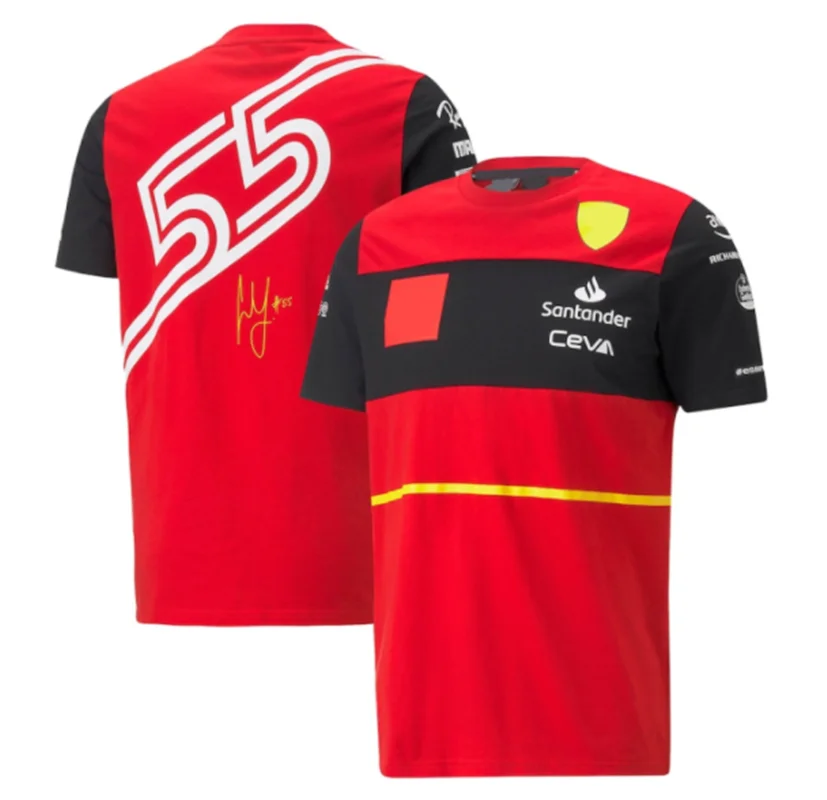 

2022 New F1 Team T-Shirt Official Hot Sale Formula One Racing Short Sleeve Motocross Red Short Sleeve Men's Outdoor Clothing
