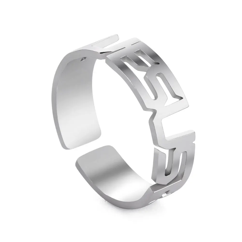 My Shape Регулируемые кольца с крестом Иисуса для мужчин и женщин мужское кольцо из