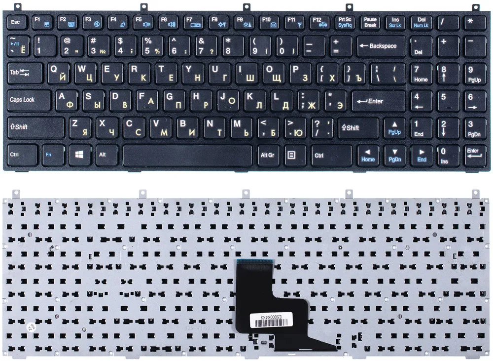 Keyboard black with frame for Clevo dok-v6185a 88-00-ru laptop keyboard |