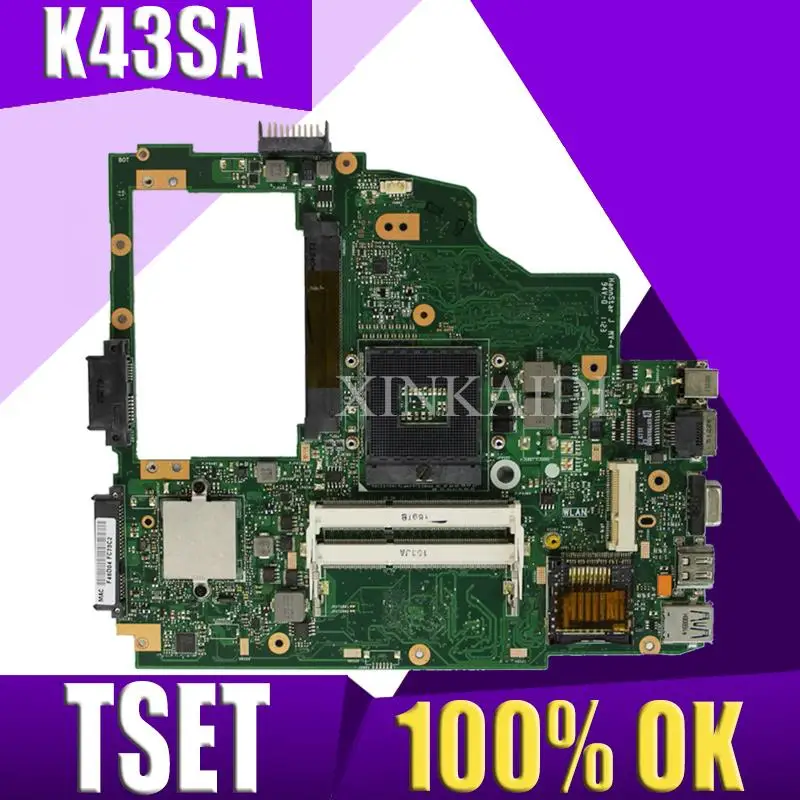 

Материнская плата XinKaidi K43SA для ноутбука ASUS K43S A43S X43SA A43SA K43, протестированная оригинальная материнская плата