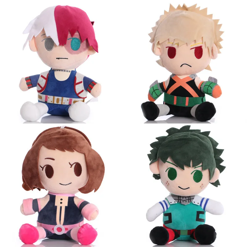 

24cm Cartoon Anime My Hero Academia stuffed doll Izuku Midoriya Katsuki Bakugou Shouto Todoroki Plush toys Gift
