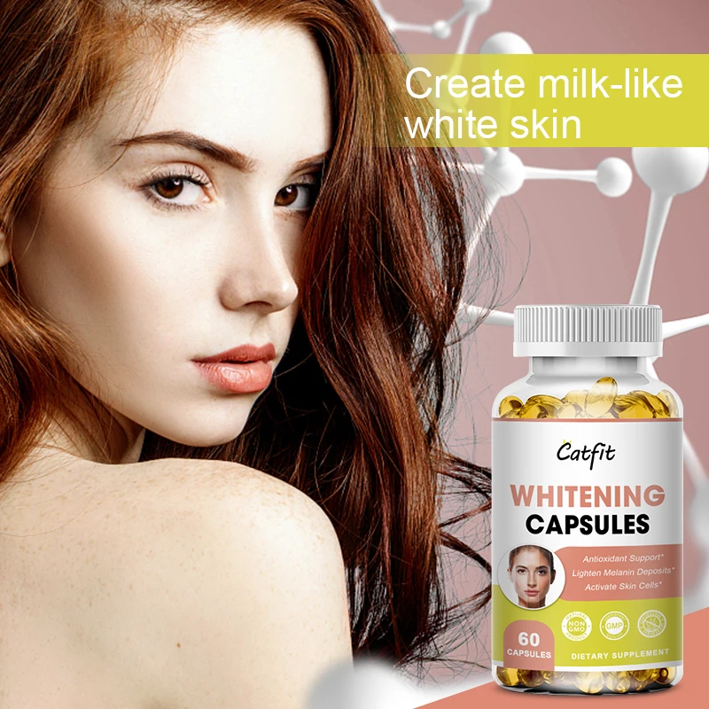 Catfit Glutathione Whitening Capsules Collagen Anti-Aging & Antioxidant Acne Scars & Dark Spot Remover Skin Bleaching Supplement