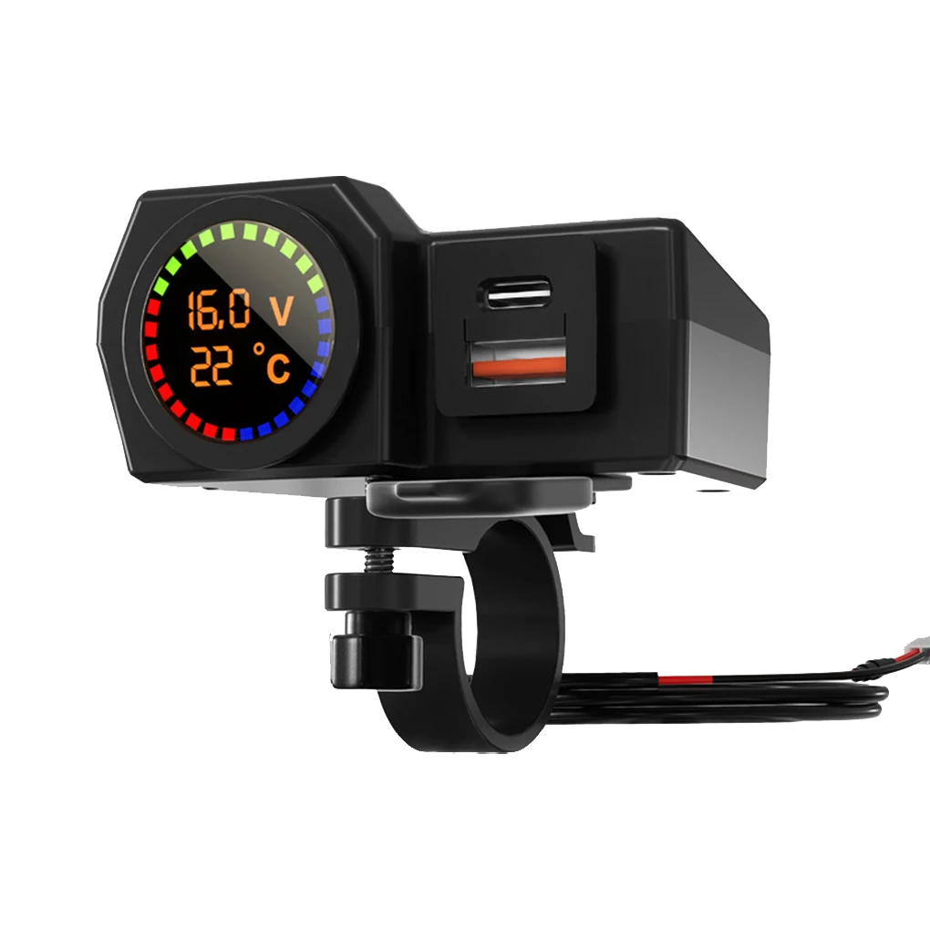 

Motorbike Mobile Phone Charger Digital Display Waterproof Charging Tool