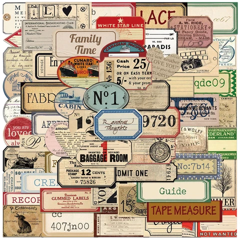 Винтажные наклейки PickJoy 60 шт.