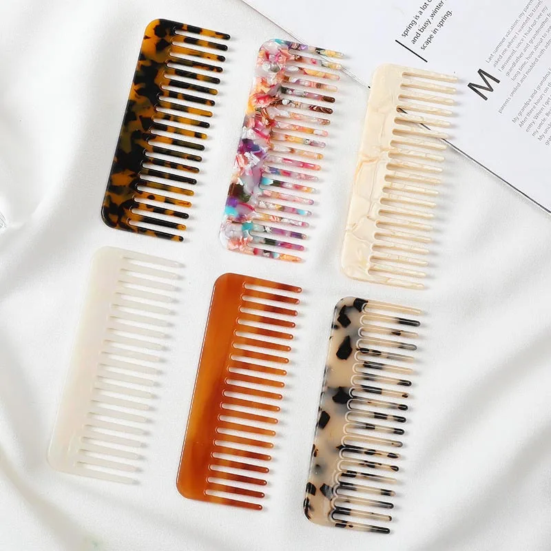 

Wide Tooth Comb Anti-static Hair Detangling Combs Colorful Hairdressing Comb Hair Brush For Women Girls Hair Salon Styling Tools