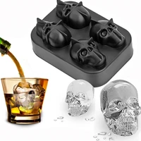 3d skull ice tray rose silicone mold cute bear cake baking tools home bar party cool whiskey wine ice cream bar diy tool