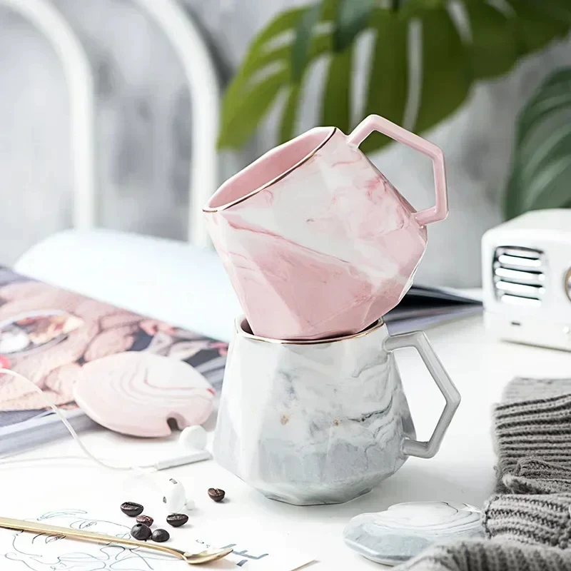 Креативная ромбовидная керамика кружка для кофе эспрессо офисная пара любовник