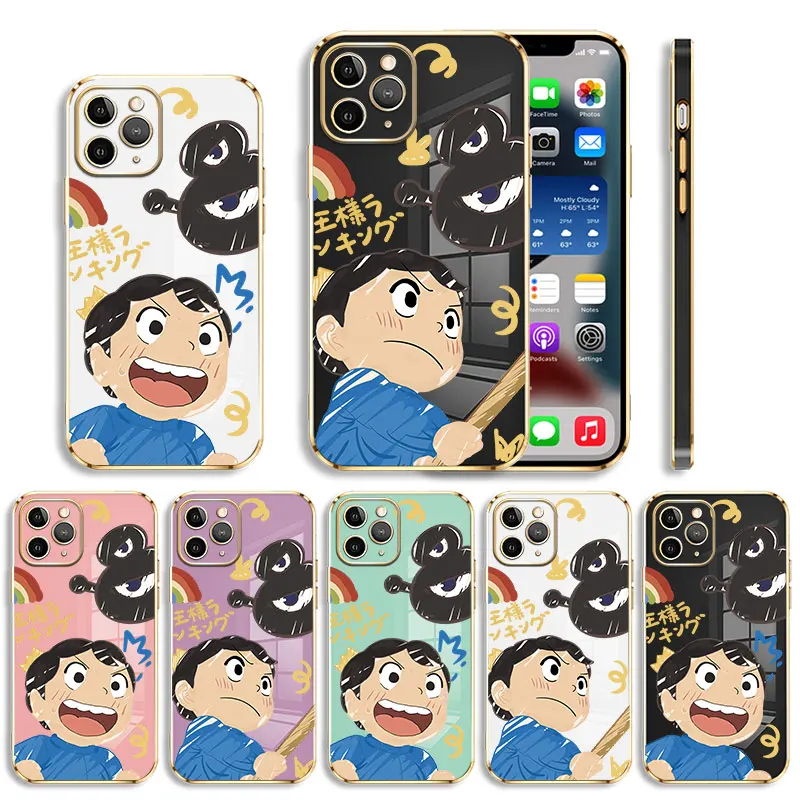 

Luxury Plating Phone Case For iPhone 14 13 12 11 Pro Max Mini X XR XS Max 7 8 6 6s Plus SE Cartoon Ranking of Kings Color Art