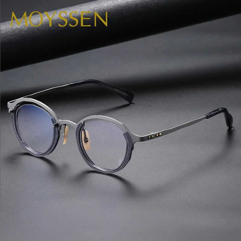 Japan High-end Handmade Men Vintage Round Titanium Full Frame Glasses for Prescription Women Fashion Optical Myopia Eyeglasses
