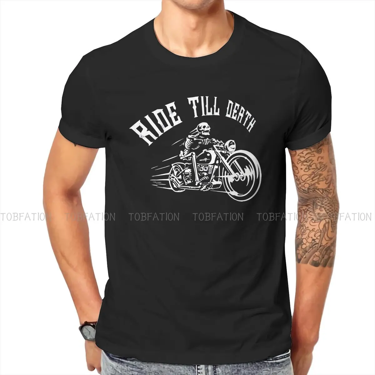 

Biker Ride Till Death Hip Hop TShirt Motorcycle Lover Casual Size S-6XL T Shirt Hot Sale Stuff For Men Women