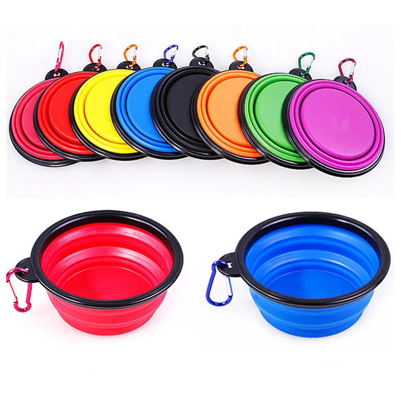 

Bowl Portable Feeder Outdoor Container Silicone Camping Collapsible Food Accessories Dog Pet Puppy Foldable For