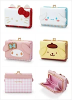 sanrios new pu womens casual short 2 fold wallet cinnamoroll style zipper buckle card case wallet card holder purse