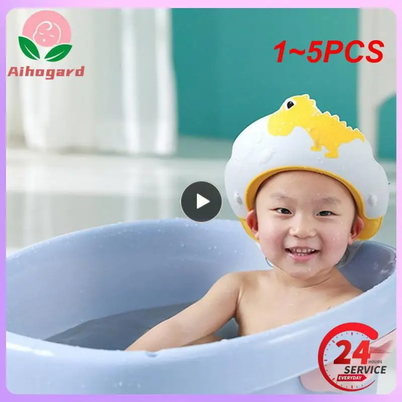 

1~5PCS Baby Soft Shampoo Cap Product Ear Protection Silicone Adjustable Shampoo Caps Baby Children Bath Products Bath Caps