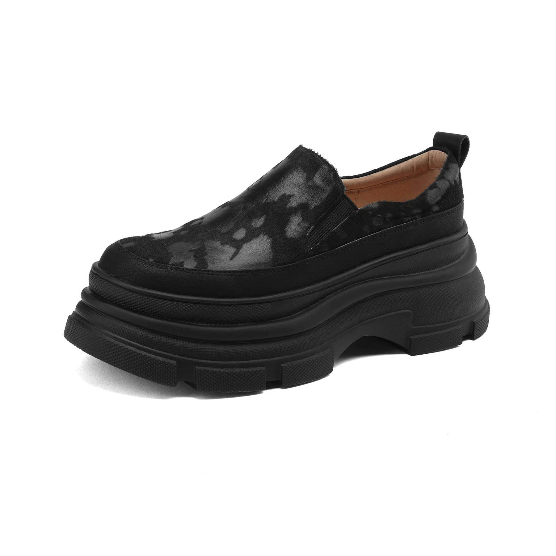 Туфли Lanxuryee женские на платформе Вулканизированная подошва круглый носок